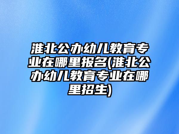 淮北公辦幼兒教育專業(yè)在哪里報(bào)名(淮北公辦幼兒教育專業(yè)在哪里招生)