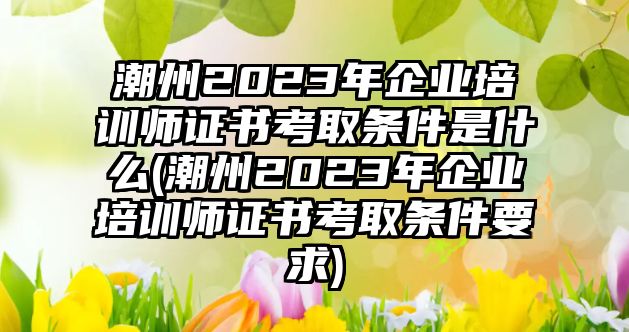 潮州2023年企業(yè)培訓(xùn)師證書考取條件是什么(潮州2023年企業(yè)培訓(xùn)師證書考取條件要求)