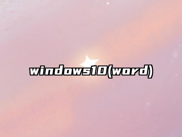 windows10(word)