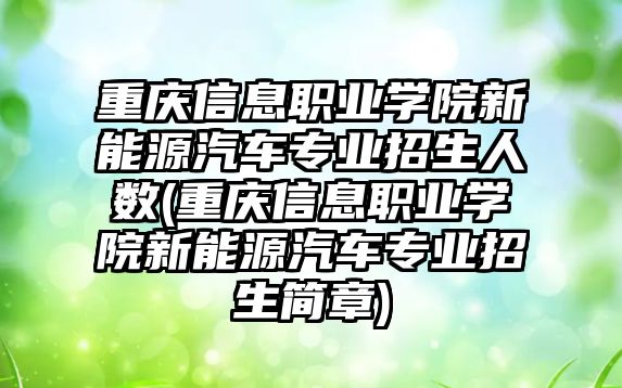 重慶信息職業(yè)學(xué)院新能源汽車專業(yè)招生人數(shù)(重慶信息職業(yè)學(xué)院新能源汽車專業(yè)招生簡(jiǎn)章)