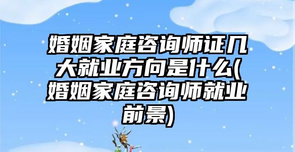 婚姻家庭咨詢師證幾大就業(yè)方向是什么(婚姻家庭咨詢師就業(yè)前景)