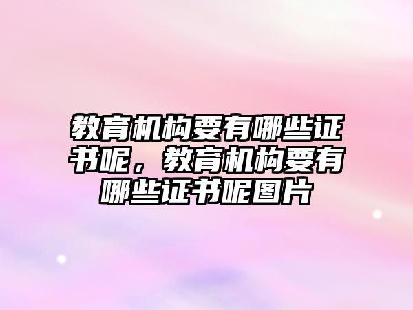 教育機構(gòu)要有哪些證書呢，教育機構(gòu)要有哪些證書呢圖片