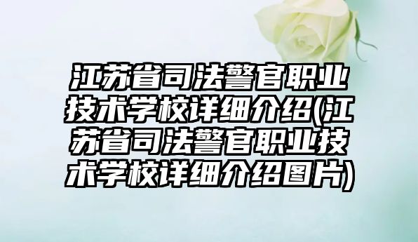 江蘇省司法警官職業(yè)技術學校詳細介紹(江蘇省司法警官職業(yè)技術學校詳細介紹圖片)