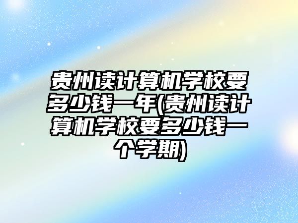 貴州讀計算機學(xué)校要多少錢一年(貴州讀計算機學(xué)校要多少錢一個學(xué)期)