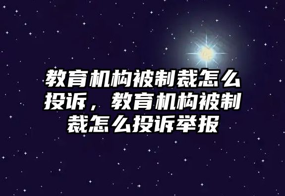 教育機構被制裁怎么投訴，教育機構被制裁怎么投訴舉報