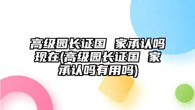 高級(jí)園長(zhǎng)證國(guó) 家承認(rèn)嗎現(xiàn)在(高級(jí)園長(zhǎng)證國(guó) 家承認(rèn)嗎有用嗎)