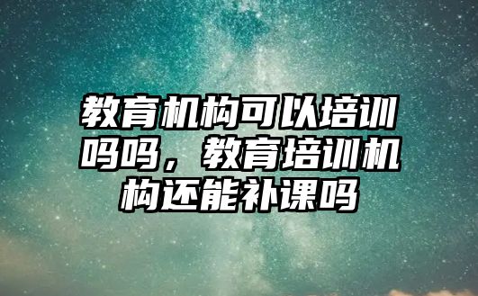 教育機構可以培訓嗎嗎，教育培訓機構還能補課嗎