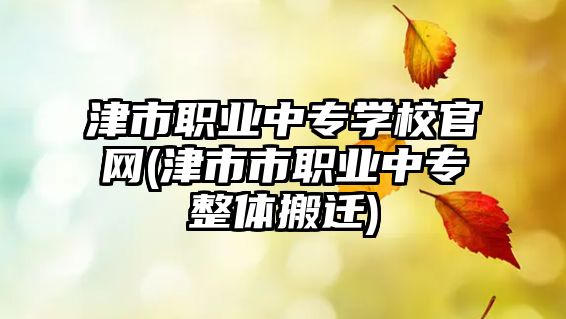 津市職業(yè)中專學(xué)校官網(wǎng)(津市市職業(yè)中專整體搬遷)