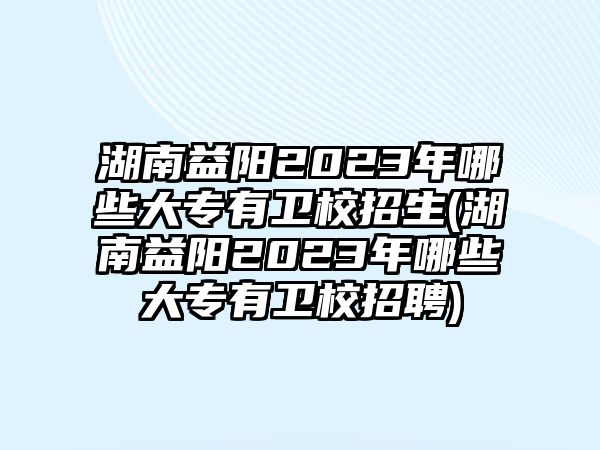 湖南益陽2023年哪些大專有衛(wèi)校招生(湖南益陽2023年哪些大專有衛(wèi)校招聘)