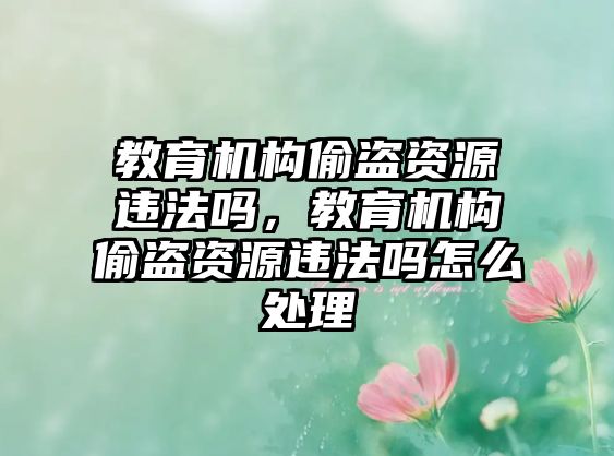 教育機(jī)構(gòu)偷盜資源違法嗎，教育機(jī)構(gòu)偷盜資源違法嗎怎么處理