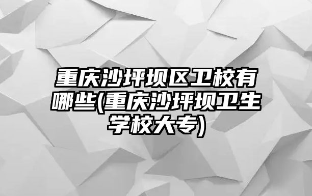 重慶沙坪壩區(qū)衛(wèi)校有哪些(重慶沙坪壩衛(wèi)生學校大專)