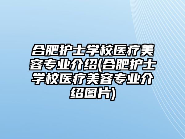 合肥護士學校醫(yī)療美容專業(yè)介紹(合肥護士學校醫(yī)療美容專業(yè)介紹圖片)