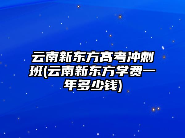 云南新東方高考沖刺班(云南新東方學費一年多少錢)