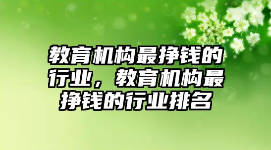 教育機(jī)構(gòu)最掙錢的行業(yè)，教育機(jī)構(gòu)最掙錢的行業(yè)排名