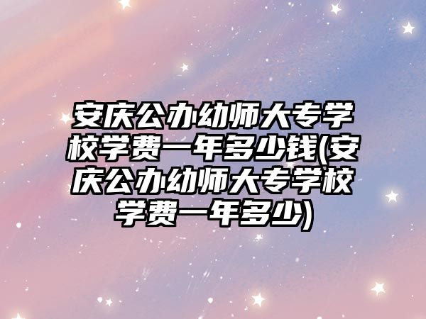 安慶公辦幼師大專學校學費一年多少錢(安慶公辦幼師大專學校學費一年多少)