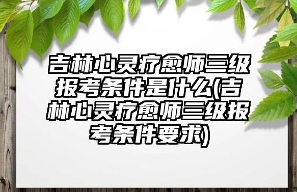 吉林心靈療愈師三級(jí)報(bào)考條件是什么(吉林心靈療愈師三級(jí)報(bào)考條件要求)