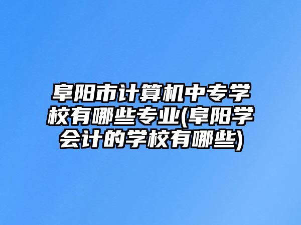 阜陽市計(jì)算機(jī)中專學(xué)校有哪些專業(yè)(阜陽學(xué)會(huì)計(jì)的學(xué)校有哪些)