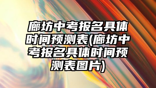 廊坊中考報名具體時間預測表(廊坊中考報名具體時間預測表圖片)