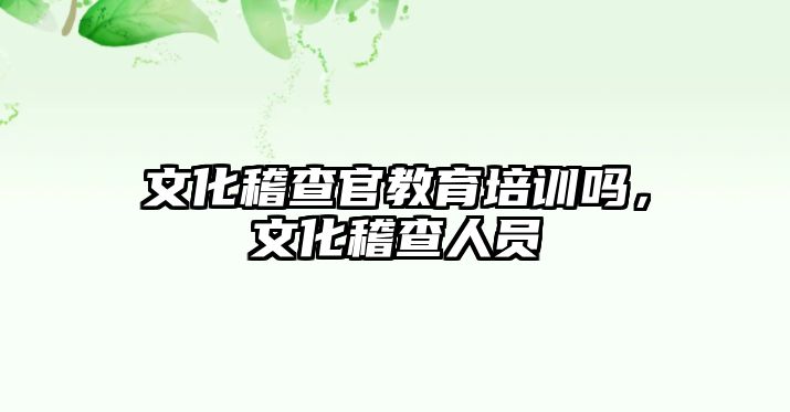 文化稽查官教育培訓(xùn)嗎，文化稽查人員