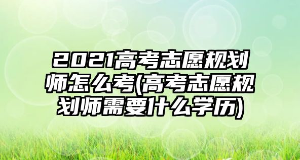 2021高考志愿規(guī)劃師怎么考(高考志愿規(guī)劃師需要什么學(xué)歷)