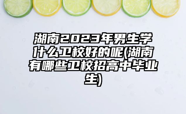 湖南2023年男生學什么衛(wèi)校好的呢(湖南有哪些衛(wèi)校招高中畢業(yè)生)