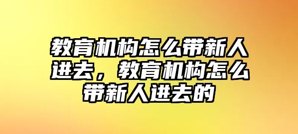 教育機(jī)構(gòu)怎么帶新人進(jìn)去，教育機(jī)構(gòu)怎么帶新人進(jìn)去的