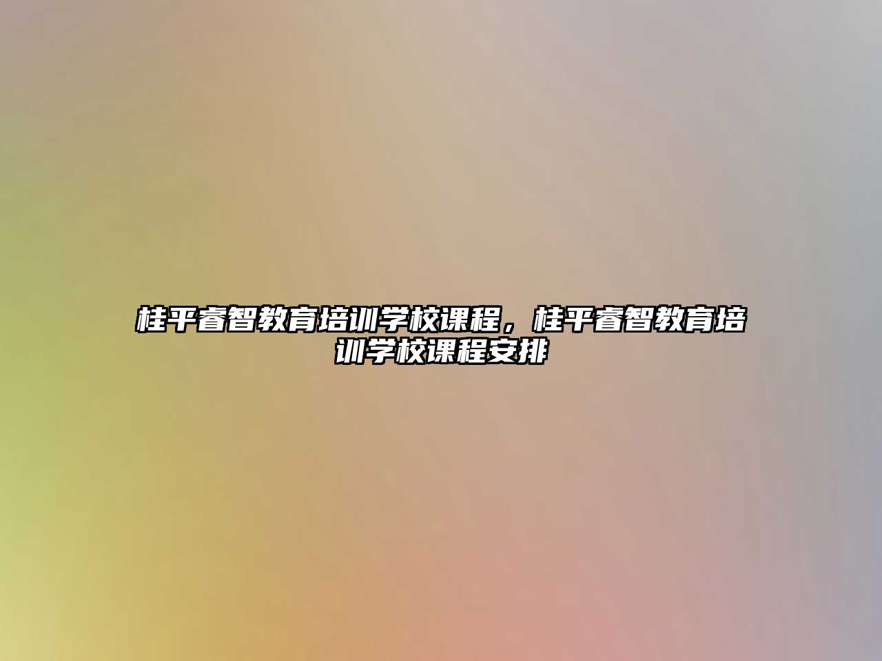 桂平睿智教育培訓(xùn)學(xué)校課程，桂平睿智教育培訓(xùn)學(xué)校課程安排