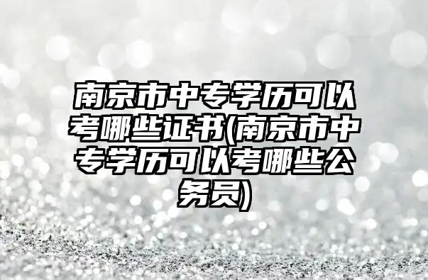 南京市中專學歷可以考哪些證書(南京市中專學歷可以考哪些公務員)