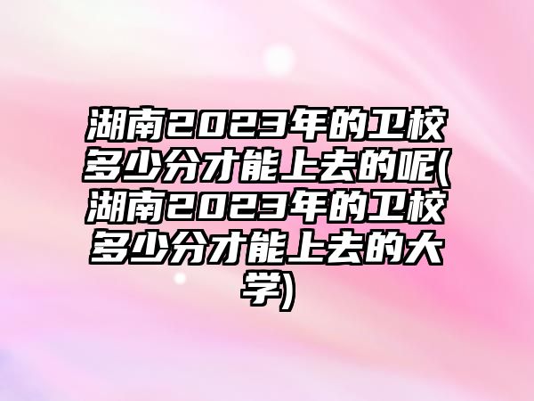 湖南2023年的衛(wèi)校多少分才能上去的呢(湖南2023年的衛(wèi)校多少分才能上去的大學(xué))