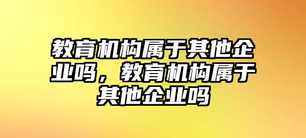 教育機(jī)構(gòu)屬于其他企業(yè)嗎，教育機(jī)構(gòu)屬于其他企業(yè)嗎