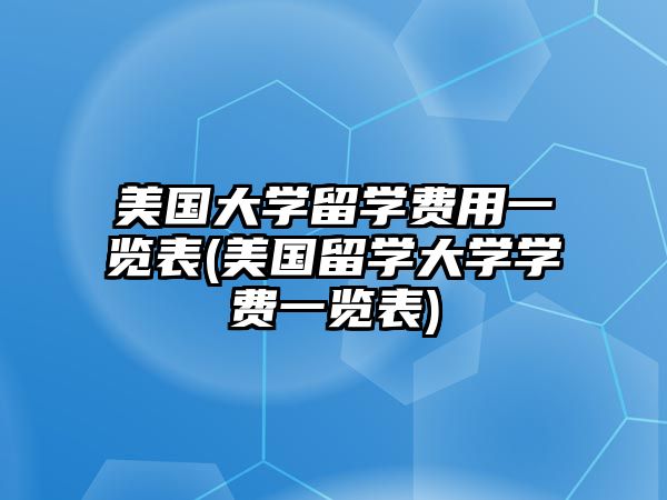 美國大學(xué)留學(xué)費(fèi)用一覽表(美國留學(xué)大學(xué)學(xué)費(fèi)一覽表)