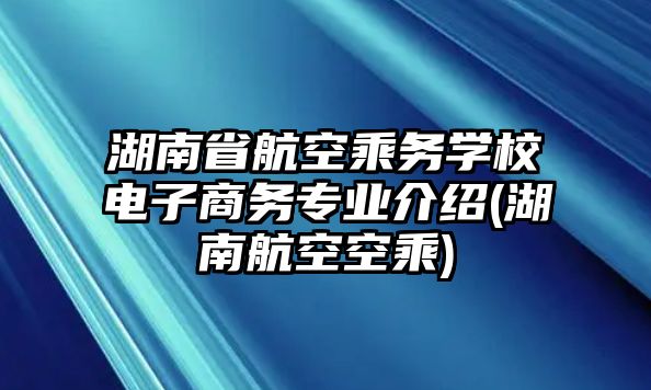 湖南省航空乘務(wù)學校電子商務(wù)專業(yè)介紹(湖南航空空乘)