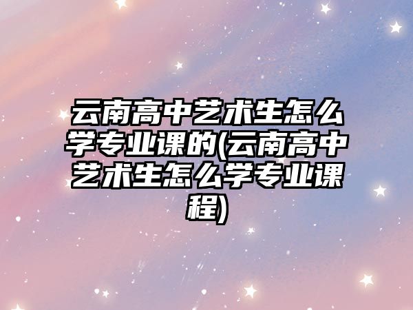 云南高中藝術生怎么學專業(yè)課的(云南高中藝術生怎么學專業(yè)課程)