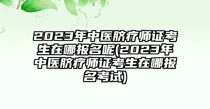 2023年中醫(yī)臍療師證考生在哪報名呢(2023年中醫(yī)臍療師證考生在哪報名考試)