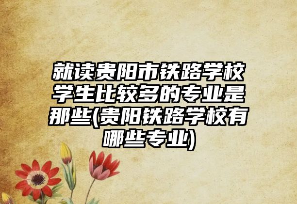 就讀貴陽(yáng)市鐵路學(xué)校學(xué)生比較多的專業(yè)是那些(貴陽(yáng)鐵路學(xué)校有哪些專業(yè))