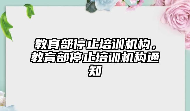 教育部停止培訓(xùn)機(jī)構(gòu)，教育部停止培訓(xùn)機(jī)構(gòu)通知