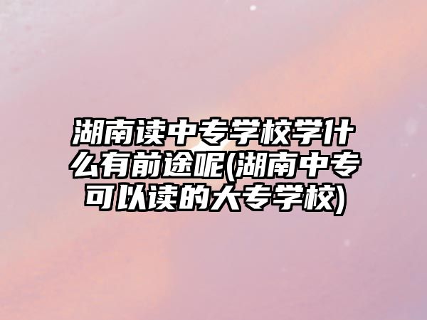 湖南讀中專學(xué)校學(xué)什么有前途呢(湖南中專可以讀的大專學(xué)校)