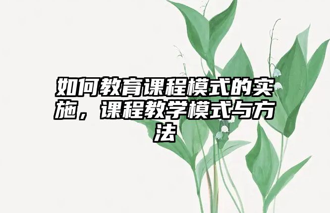 如何教育課程模式的實施，課程教學模式與方法