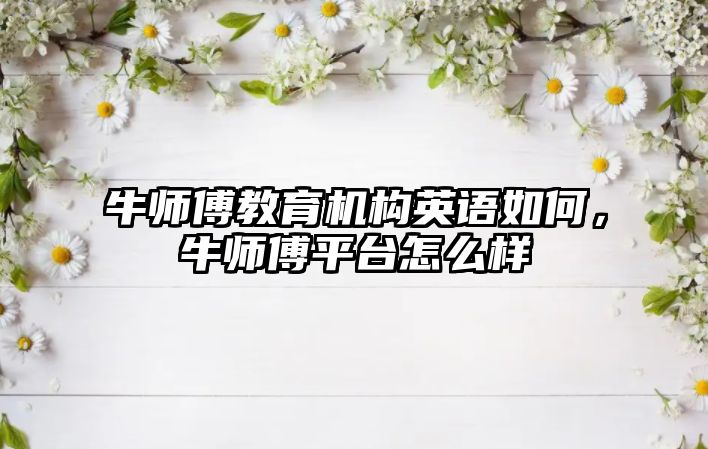 牛師傅教育機構(gòu)英語如何，牛師傅平臺怎么樣