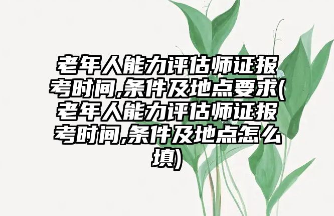 老年人能力評估師證報考時間,條件及地點要求(老年人能力評估師證報考時間,條件及地點怎么填)