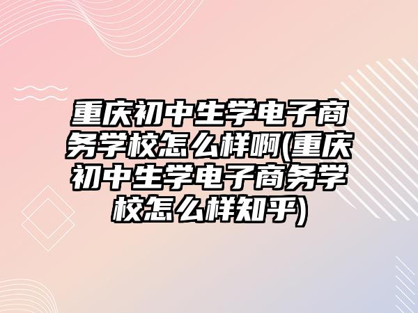 重慶初中生學電子商務學校怎么樣啊(重慶初中生學電子商務學校怎么樣知乎)