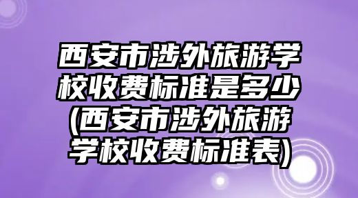 西安市涉外旅游學校收費標準是多少(西安市涉外旅游學校收費標準表)