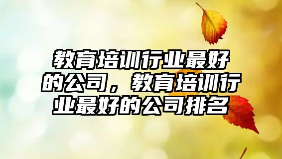 教育培訓(xùn)行業(yè)最好的公司，教育培訓(xùn)行業(yè)最好的公司排名