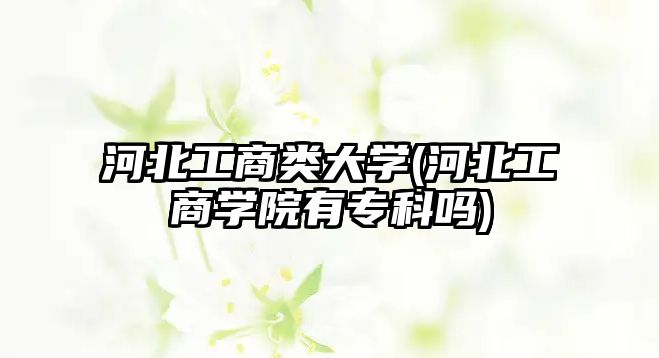 河北工商類大學(河北工商學院有專科嗎)