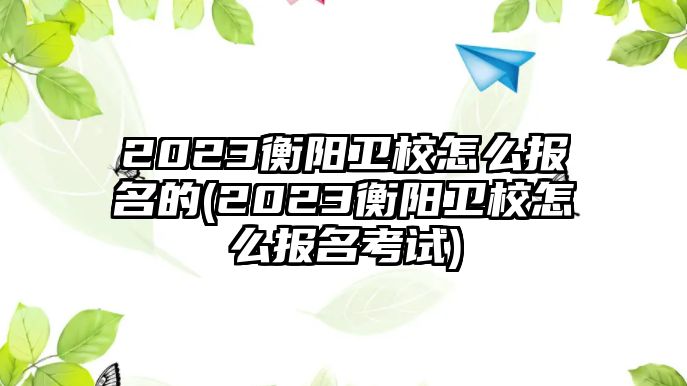 2023衡陽(yáng)衛(wèi)校怎么報(bào)名的(2023衡陽(yáng)衛(wèi)校怎么報(bào)名考試)