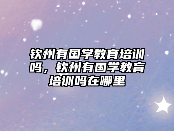 欽州有國學(xué)教育培訓(xùn)嗎，欽州有國學(xué)教育培訓(xùn)嗎在哪里