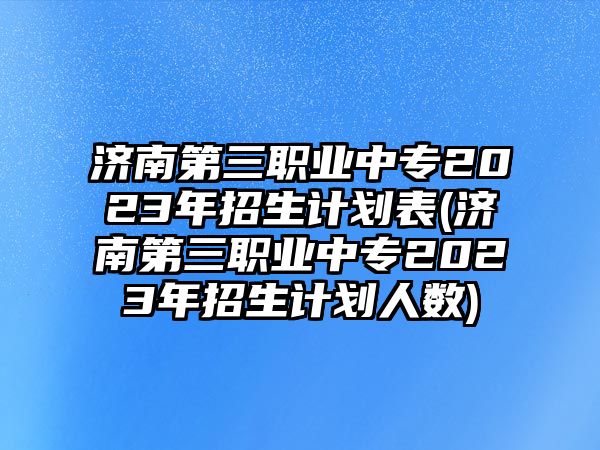 濟南第三職業(yè)中專2023年招生計劃表(濟南第三職業(yè)中專2023年招生計劃人數(shù))