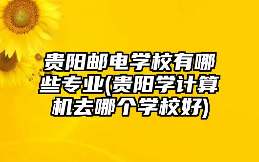 貴陽郵電學(xué)校有哪些專業(yè)(貴陽學(xué)計(jì)算機(jī)去哪個(gè)學(xué)校好)