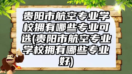 貴陽市航空專業(yè)學校擁有哪些專業(yè)可選(貴陽市航空專業(yè)學校擁有哪些專業(yè)好)