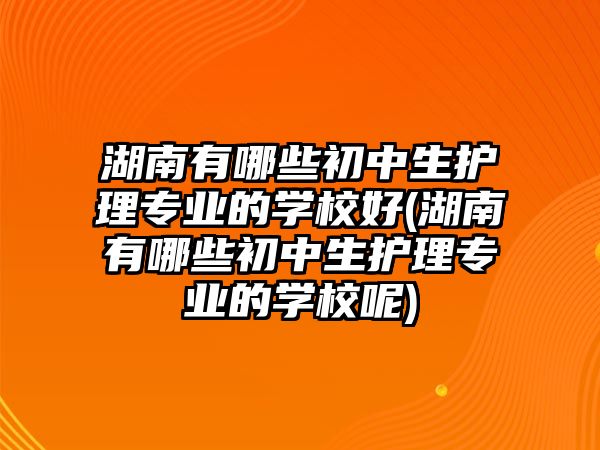 湖南有哪些初中生護(hù)理專業(yè)的學(xué)校好(湖南有哪些初中生護(hù)理專業(yè)的學(xué)校呢)